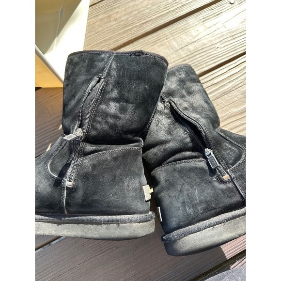 UGG Suede Boots Black Winter Women's 10 - Picture 6 of 12